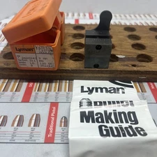 LYMAN 2 CAVITY BULLET MOLD  380 AUTO 9mm 90 GRAIN  #356242 BOX & GUIDE NOS