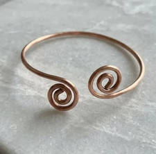 1 Pc Pure Copper Bangle, Unisex Cuff Bracelet, Healing Bangle Spiral