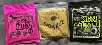 Ernie Ball Electric Guitar Strings (2) And (1) Savarez
