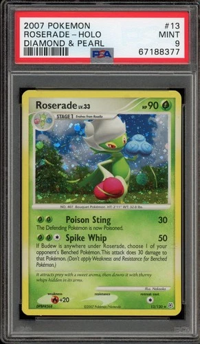 Pokemon Roserade Holo Diamond & Pearl 13/130 PSA 9