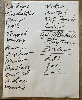 Democrat BRUCE SPRINGSTEEN East Rutherford, NJ Authentic Stage Set List 8/9/99