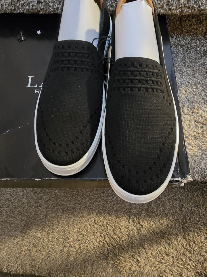 THE ORIGINAL Dearfoams COMFORT SOPHIE Black Slip-on Sneakers~Women's 8H~NEW/NIB - Image 2 of 4