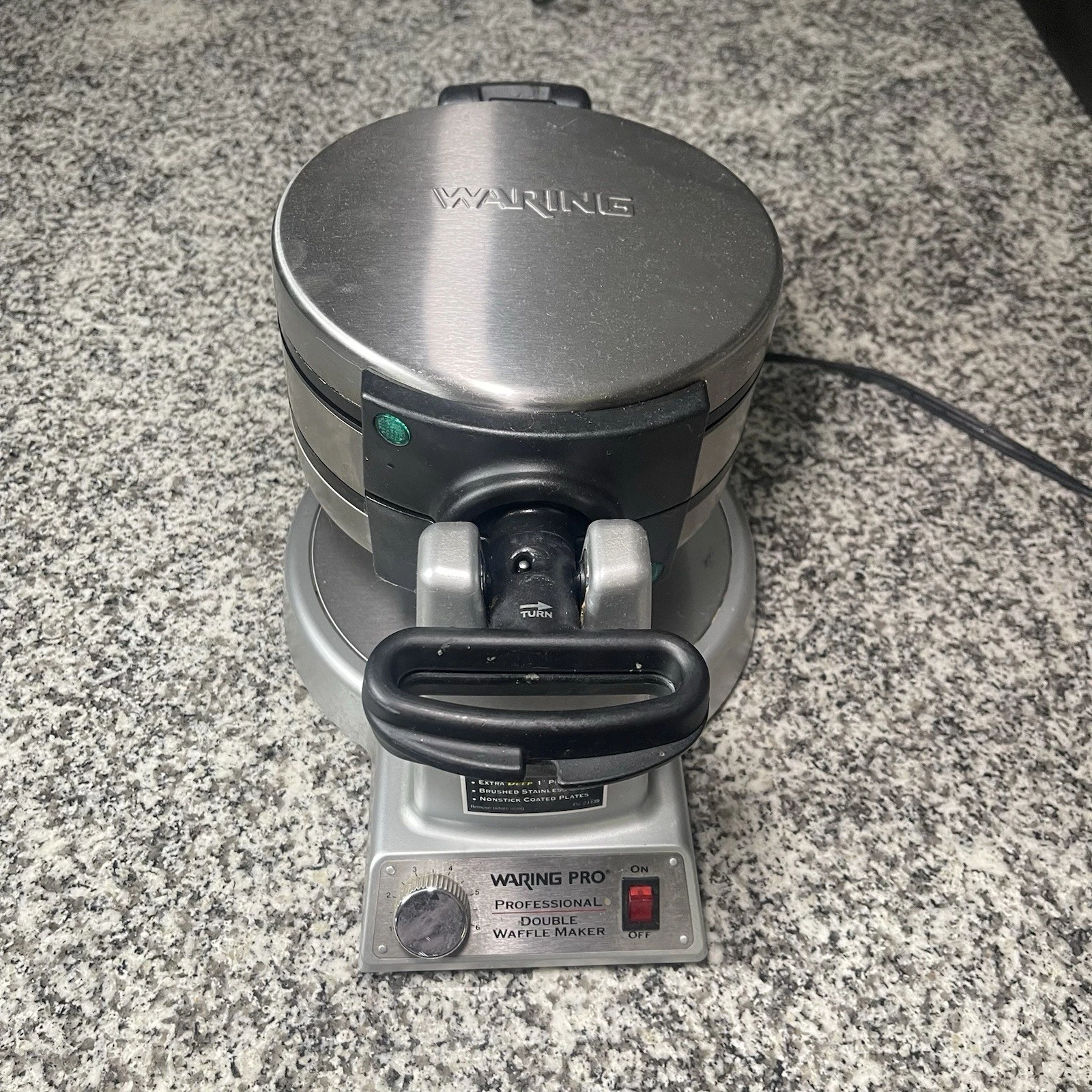 WARING PRO Professional Double Belgian Waffle Maker | WMK600 | Grey | TESTED