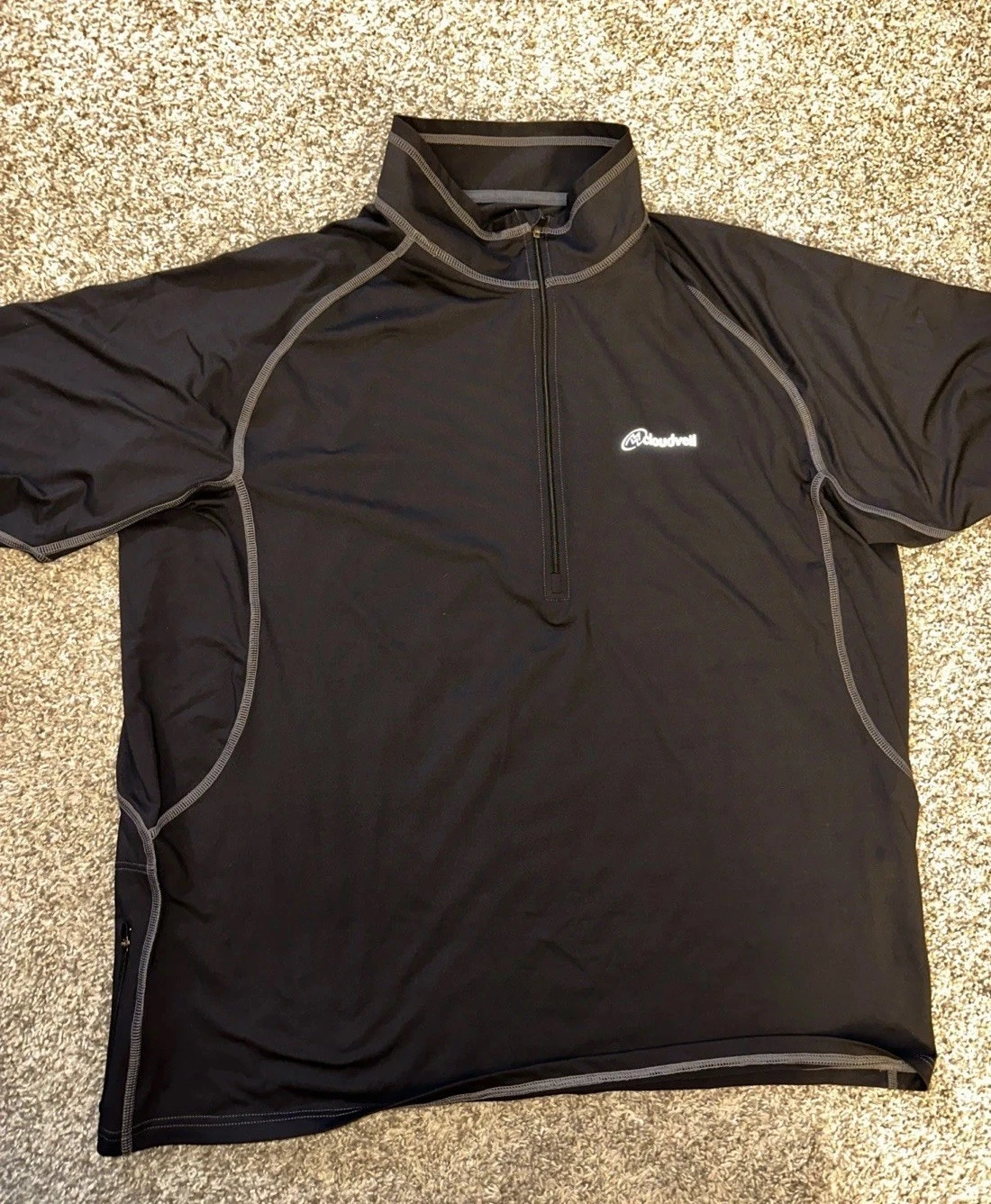CLOUDVEIL Base Layer Black MENS 1/2 SLEEVE 1/4 ZIP SHIRT Sz XL Hiking Lot Of 2