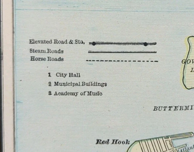 Mapa Brooklyn New York 1891 vintage 14"x11" antiguo original Brooklyn Heights Foto 4 de 4