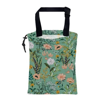 Car Garbage Bag Blooming Floral and Leaves Drawstring Car Trash Bag Hanging f...
