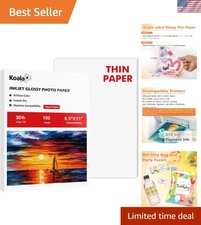 Quality Koala 8.5x11” Glossy Inkjet Paper - Fast Dry, No Smudge, 100 Sheets