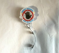 Retractable ID Badge Holder Reel w/ Clip "Energy Drainers Not Allowed"