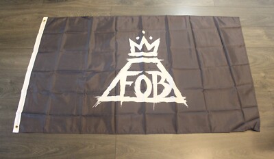 Fall Out Boy Banner Flag 3x5 FOB Crown Logo Rock Band Fan Decor Man Cave CD