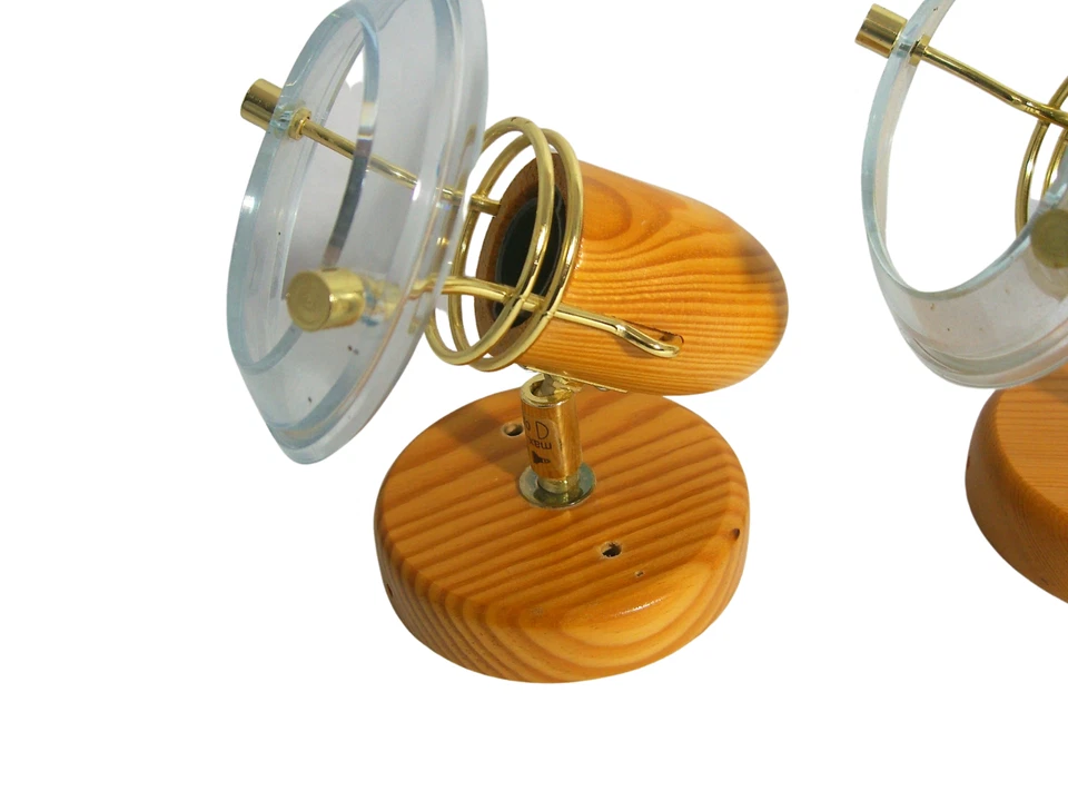 Apliques de pared (3) MCM, Art Deco, madera de pino rojo, punto multidireccional Foto 3 de 4