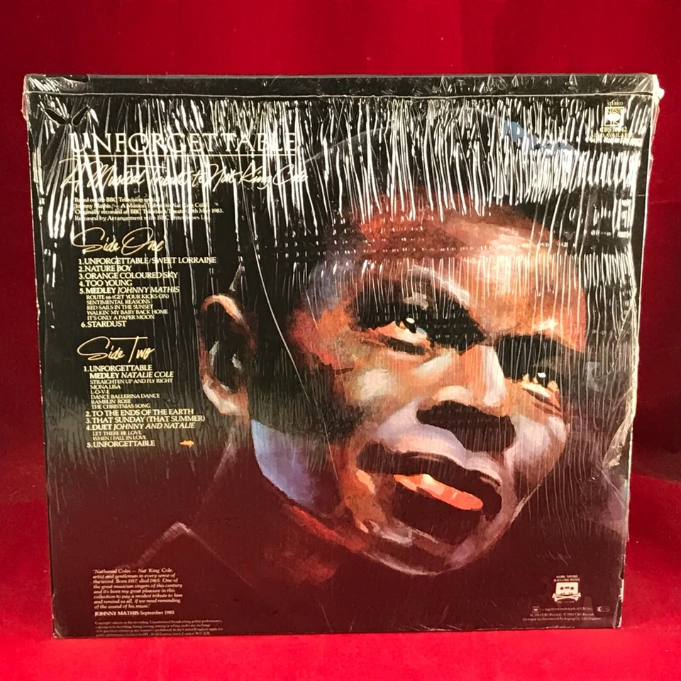 JOHNNY MATHIS and NATALIE COLE Unforgettable 1983 UK Vinyl LP + INNER CBS record - Image 2 of 4