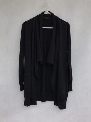   Womens Saba 100% Wool Long Sleeve Open Cardigan Knit Jumper Black Size 6