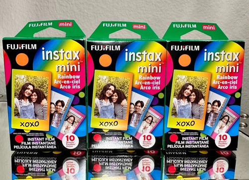 FUJIFILM INSTAX Mini film instantané arc-en-ciel (10 expositions) Exp 10/26+ (LOT DE 3)