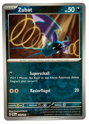 Pokemon Karte: Zubat Reverse 110/182 Paradoxrift Deutsch NM