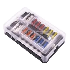 RV Automotive Fuse Block with Negative Multi-Circuit Fuse LED Indicator Lights