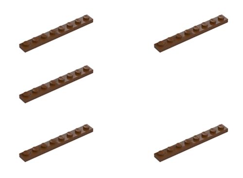 5 New LEGO Reddish Brown 1x8 Plates 3460 flat panel city building creator plate - Picture 2 of 6