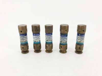 Lot of 5 New Littelfuse FLNR 2-1/2A Time Delay Fuses 250VAC 2-1/2A