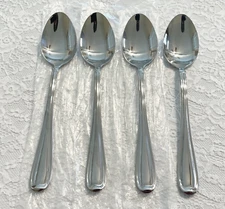 (4) New~ DASH-Of-THAT Stainless SYLVIA MIRROR Place Oval Soup Spoons ~SHIPS FREE