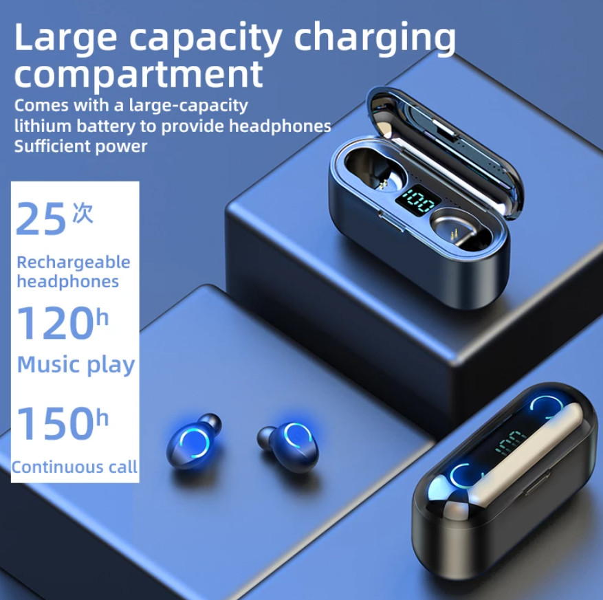 Cuffie Bluetooth in-ear Touch Control senza fili con custodia per iphone android foto 6