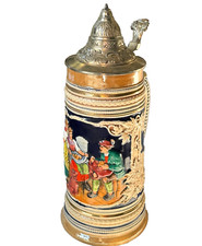 German Beer Stein Germany  11" Marzi & Remy Vintage #2730 Pewter lid Oktoberfest