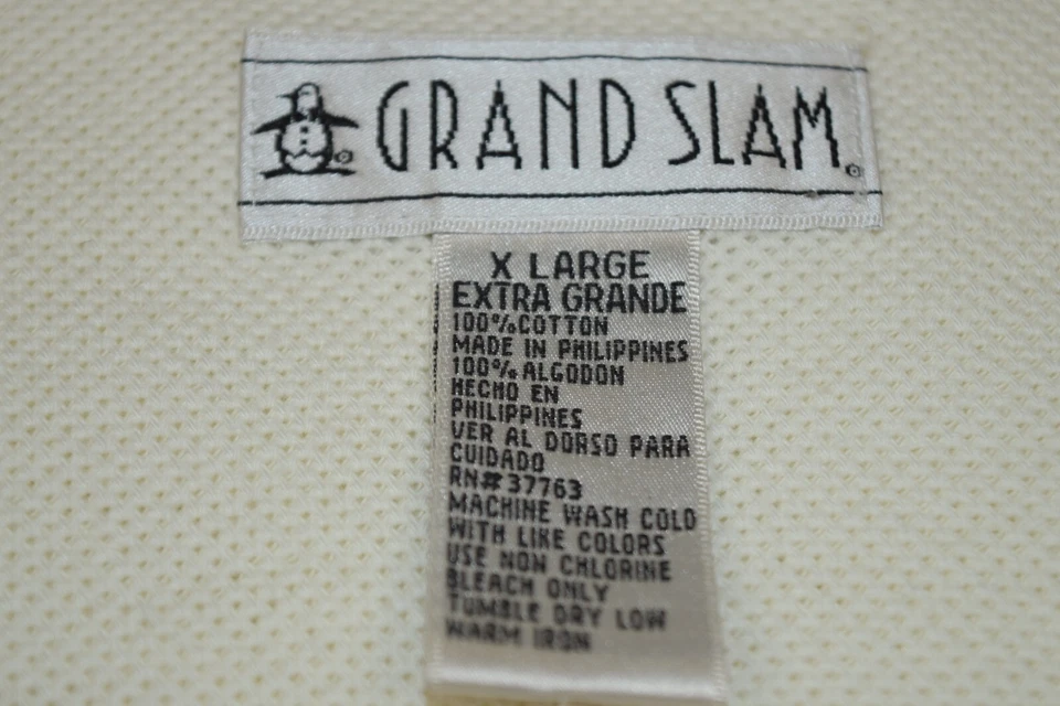 Camisa Chaleco Pingüino De Colección Grand Slam Munsingwear Talla 80s 90s L/XL Crema Borde Oscuro Foto 4 de 4