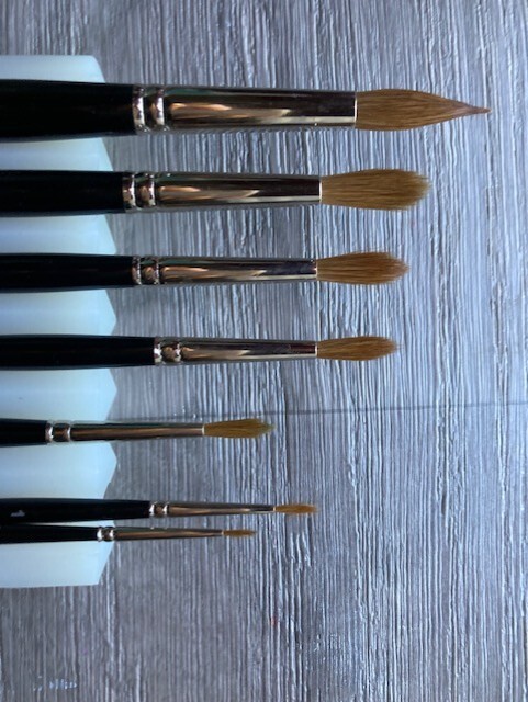 7 Princeton Siberia Series 7050 Natural Kolinsky Sable Brushes Watercolor