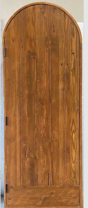 Rustic reclaimed solid lumber Doug Fir DOOR arched winery castle plank door - Image 3 of 4
