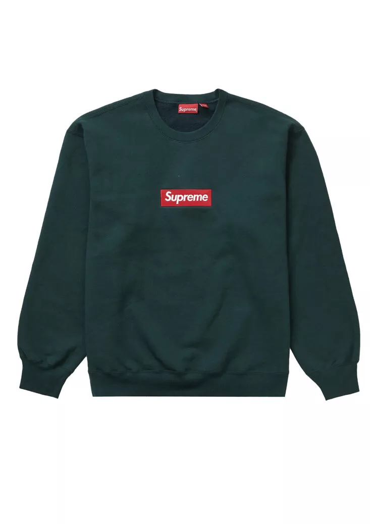 Supreme Box Logo Crewneck Dark Pine Size Large - FW22 - 100% Authentic