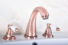 Deck Mounted Antique Copper 8" Widespread Bathroom Sink Faucet Mixer Tap 2rg081