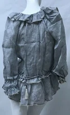 Zimmermann Tulsi Ash Stripe Blouse Size 1 / US Size 6 (2314TTUL)