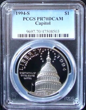 1994-S Capitol Commemorative Silver Dollar - PCGS PR 70 DCAM