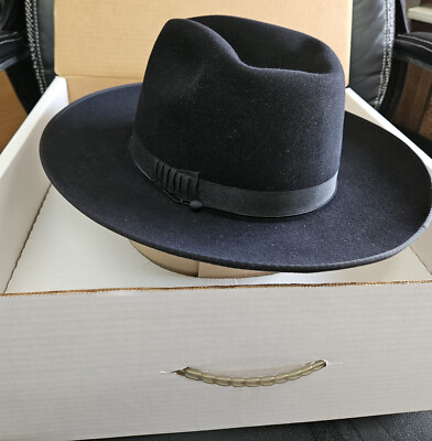 Mens black jewish fedora hat 7 3/8 from Bencraft Hatters