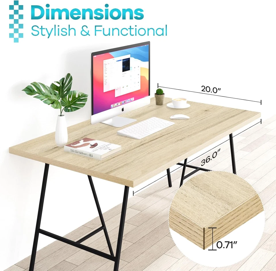 Universal Tabletop 36"X20", Solid One-Piece Melamine Table Top, Double Desk L-De - Image 4 of 4
