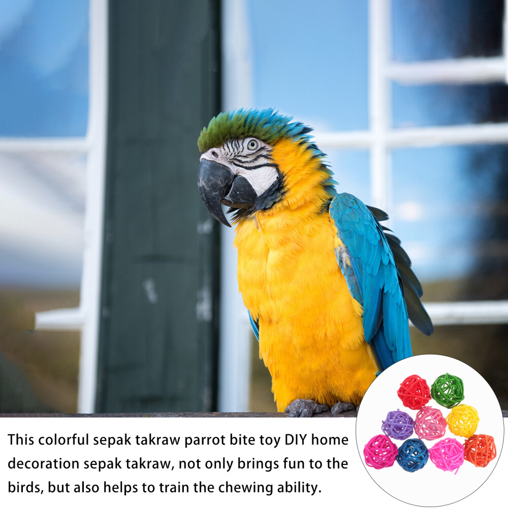 50PCS Rattan Balls Bird Toy Set Parakeet DIY Chewing Toys Pet Supplies