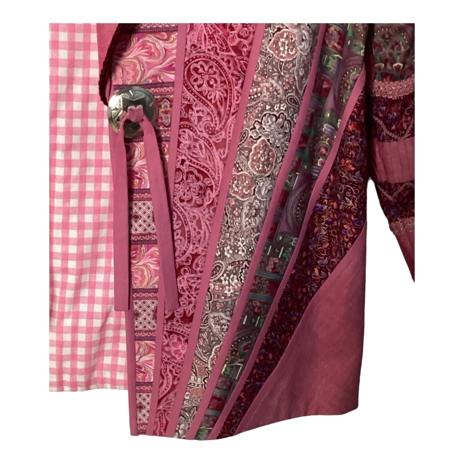 Quilt Jacket Patchwork  XL Hand Sewn Multicolor P… - image 10