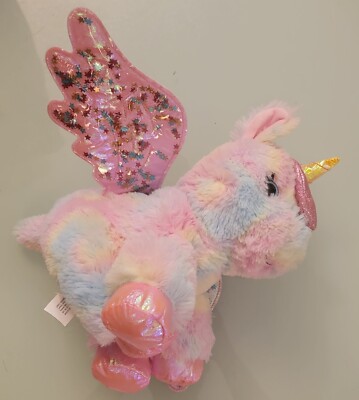 Barbie Unicorn Rainbow Glitter Wings Plush 8'' Toy Stuffed Animal Original