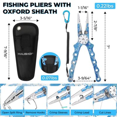 HAUSHOF 3 PIÈCES Kit d'outils de pêche pince de pêche fourreau