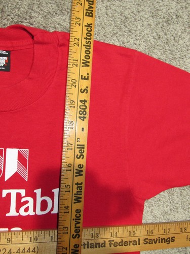 Vtg 80s/90s ROUND TABLE Pizza T-SHIRT Youth LARGE West Linn OR Single Stitch USA - Picture 5 of 7
