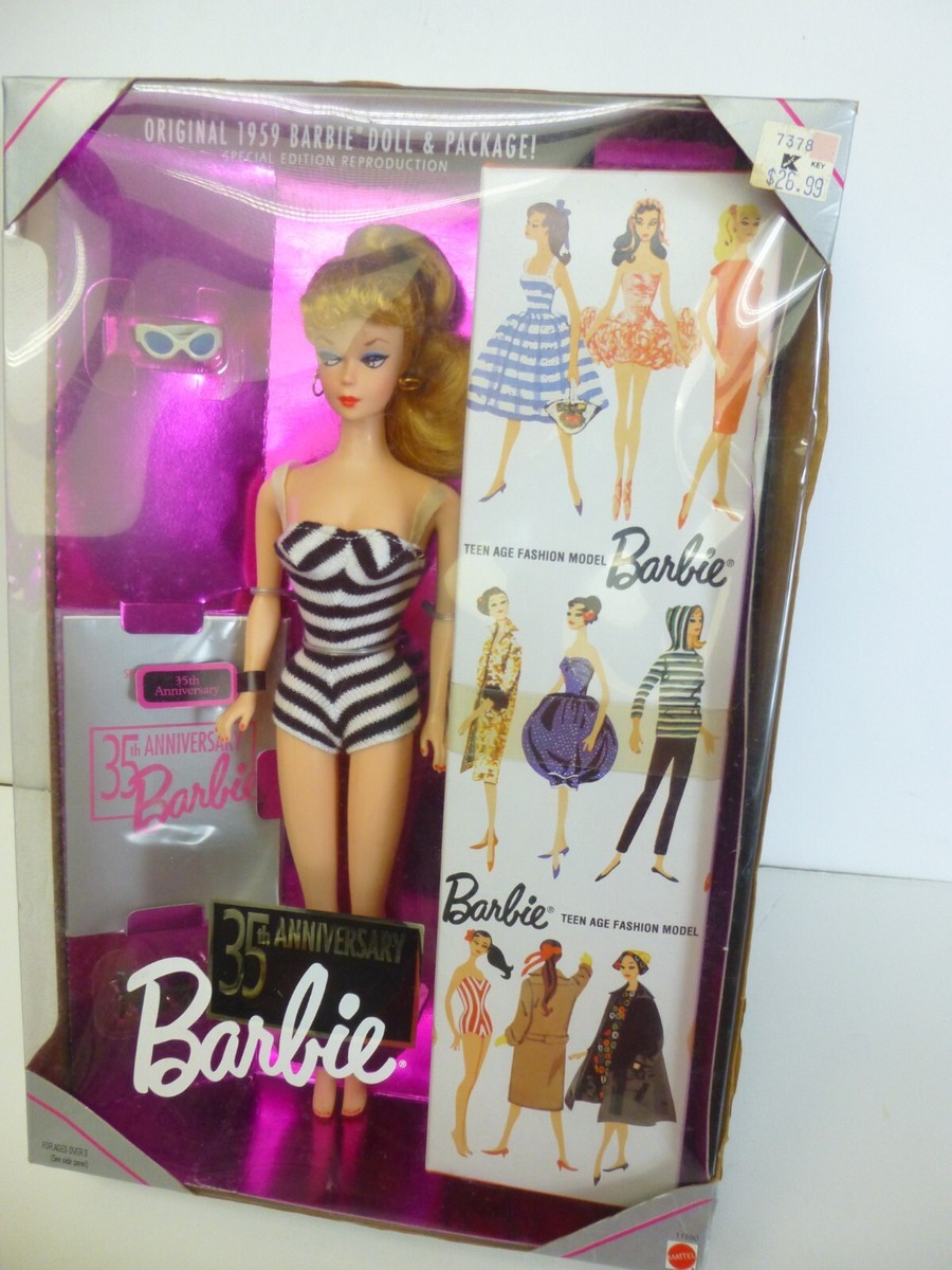 35th ANIVERSARY Barbie オリジナル 1959 未開封 Barbie 35th Anniversary Original 1959 Doll and Package