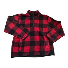 OshKosh Black and Red Buffalo Check Pullover Fleece; Size: 6