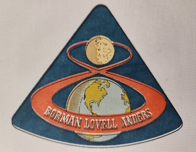 Apollo 8 Emblem Printed on a 9x9'' Piece of White Beta Cloth