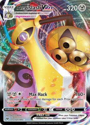 Pokemon Card Aegislash VMAX 127/185 Full Art Ultra Rare Vivid