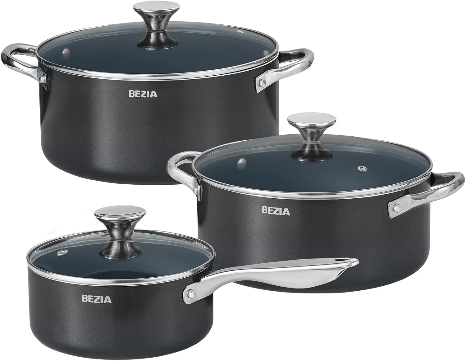 Stackable Induction Cookware Set - 6-Piece Pots with Lids, Dishwasher & Oven Saf
Opens in a new wind