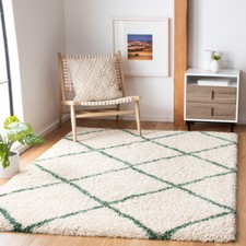 SAFAVIEH Hudson Shag Collection SGH281X Ivory / Green Rug