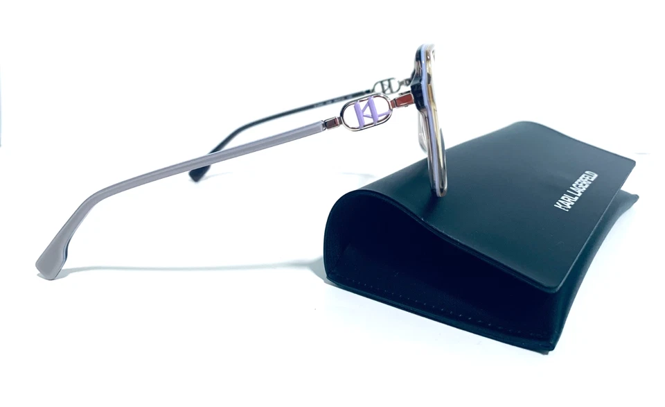 KARL LAGERFELD KL6091 238 BEIGE PURPLE SQUARE AUTHENTIC EYEGLASSES RX 56-13-140 - Image 3 of 4