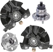 Front Steering Knuckles Rear Wheel Hub and Bearings for 2006-2011 Hyundai Accent