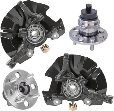 Front Steering Knuckles Rear Wheel Hub and Bearings for 2006-2011 Hyundai Accent