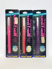 3 VTG Uni-Ball Neon Lites Pens Red, Pink, Purple  Advertising ~NOC~NOS~ T291G
