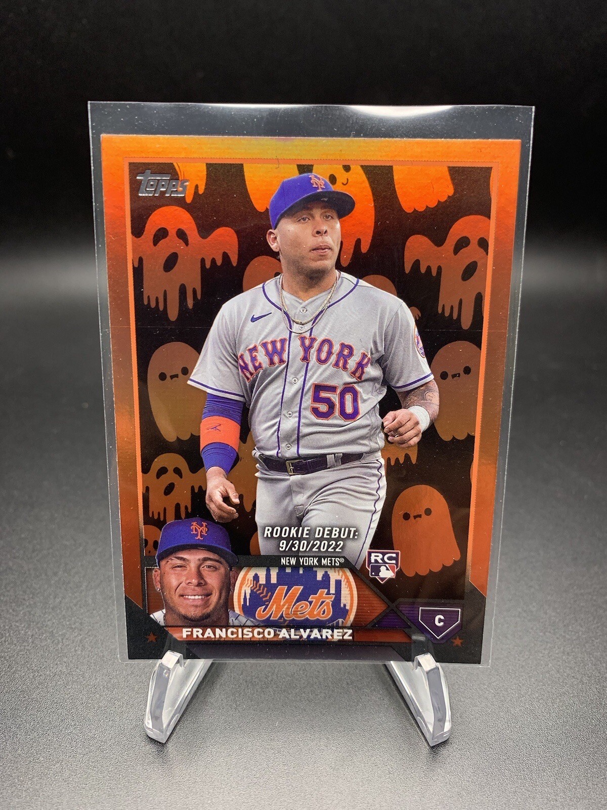2023 Topps Update Jack O Lantern Foil Francisco Alvarez RC New York Mets US255