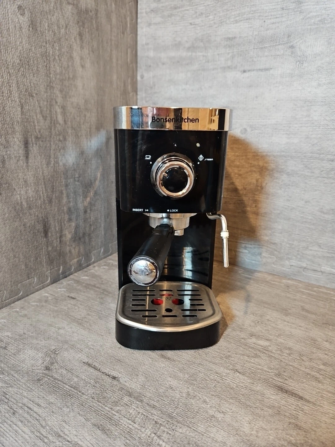 BonsenKitchen CM8001 Black Silver Professional 20 Bar Espresso Machine Black